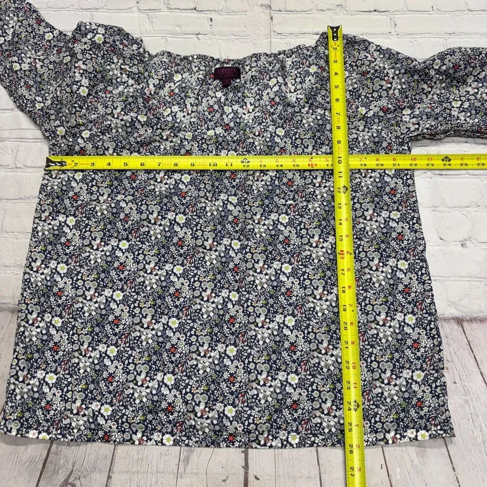 J. Crew Liberty Fabrics Women Blouse Top Shirt Size Medium Floral Cotton C132 11